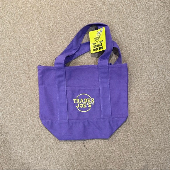 Trader Joe'S Handbags - Trader Joe’s Purple Canvas Mini Tote Bag